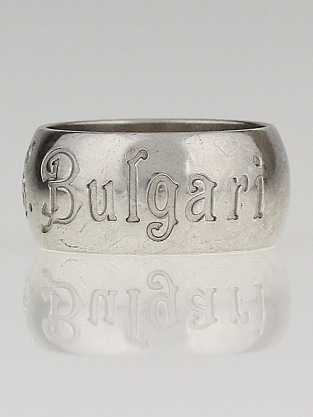 Bvlgari Sterling Silver 'Save the Children' Ring Size 7.75/56