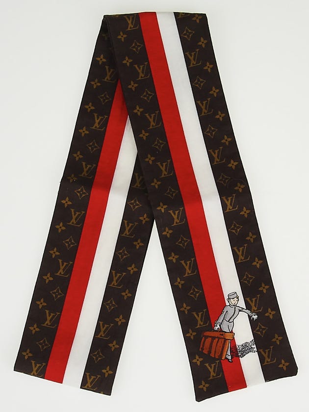 Louis Vuitton Limited Edition Rouge Cotton Groom Bandeau Scarf