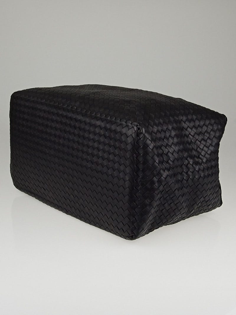 Bottega Veneta Black Intrecciato Woven Nappa Leather Brick Bag