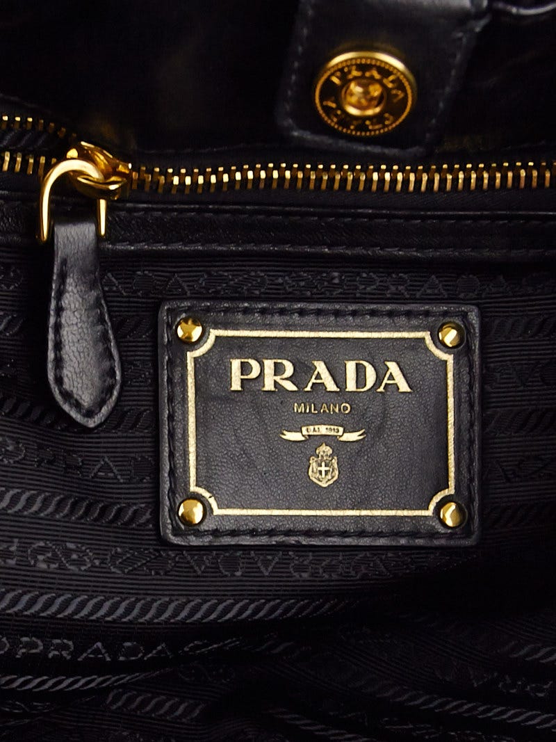 Prada Black Nappa Antique Leather Drawstring Tote Bag BR4229 Prada Black Nappa Antique Leather Drawstring Tote Bag BR4229