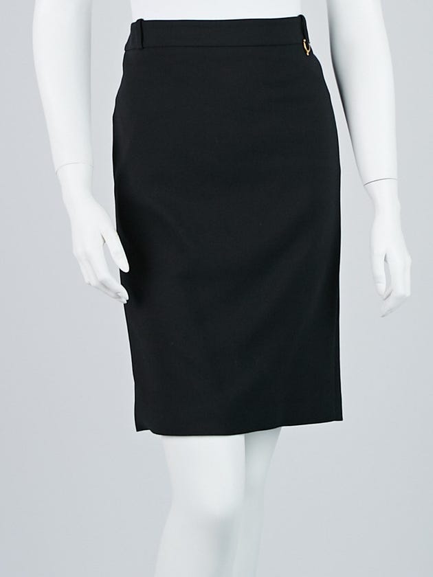 Gucci Black Fabric Pencil Skirt Size 8/42