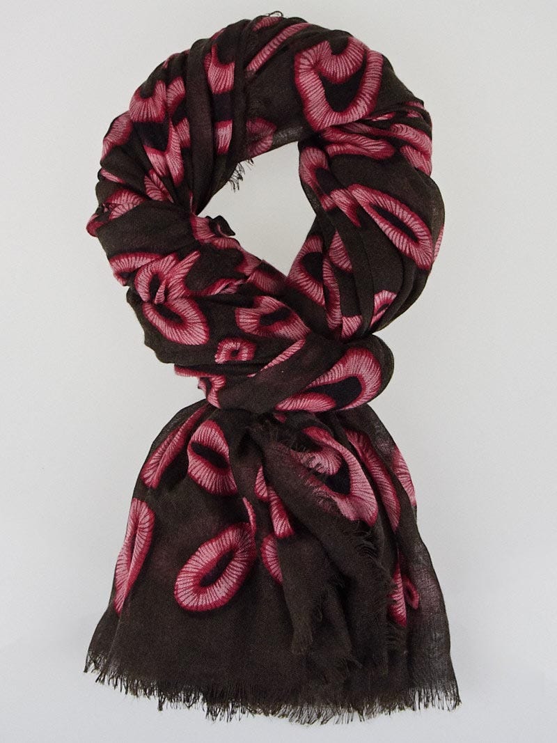Louis Vuitton - Authenticated Scarf - Silk Brown Abstract for Women, Good Condition