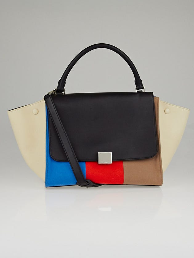Celine Multicolor Canvas and Leather Small Trapeze Bag