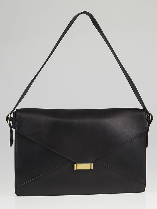 Celine Black Lambskin Leather Medium Diamond Clutch Bag