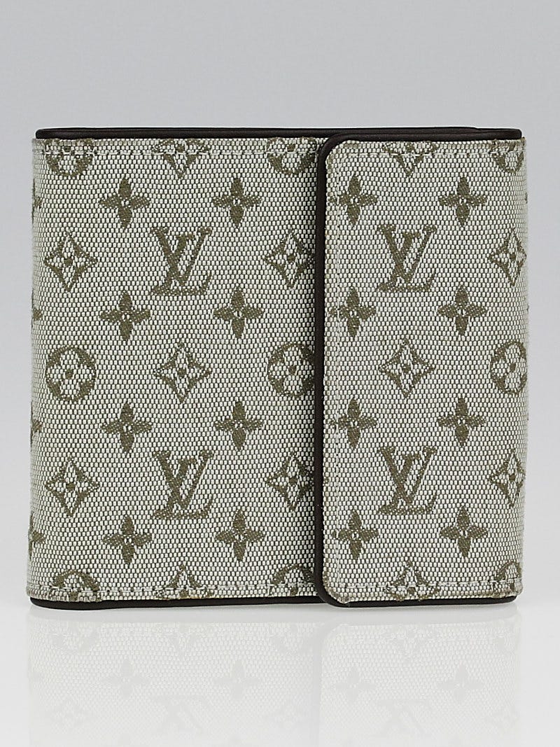 Louis Vuitton Green Monogram Mini Lin Canvas Compact Wallet Louis Vuitton
