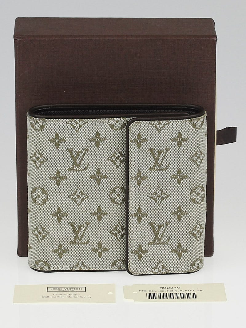 Louis Vuitton Khaki Monogram Mini Lin Compact Wallet Louis Vuitton