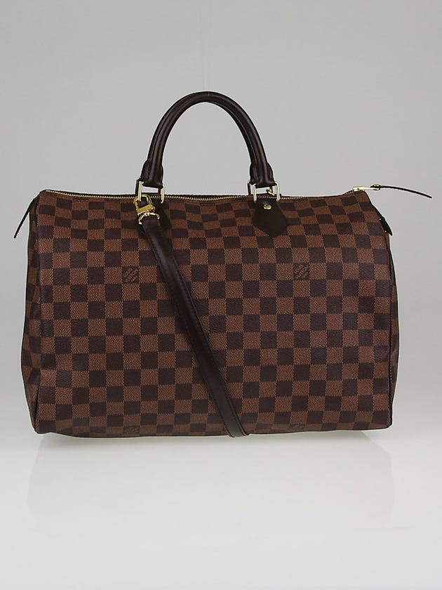 Louis Vuitton Damier Canvas Speedy 35 w/ Shoulder Strap Bag