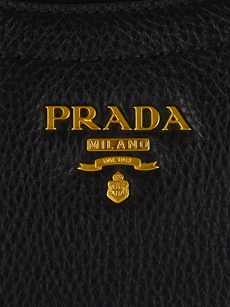 PRADA Vitello Daino Pochette Bag Black 488327