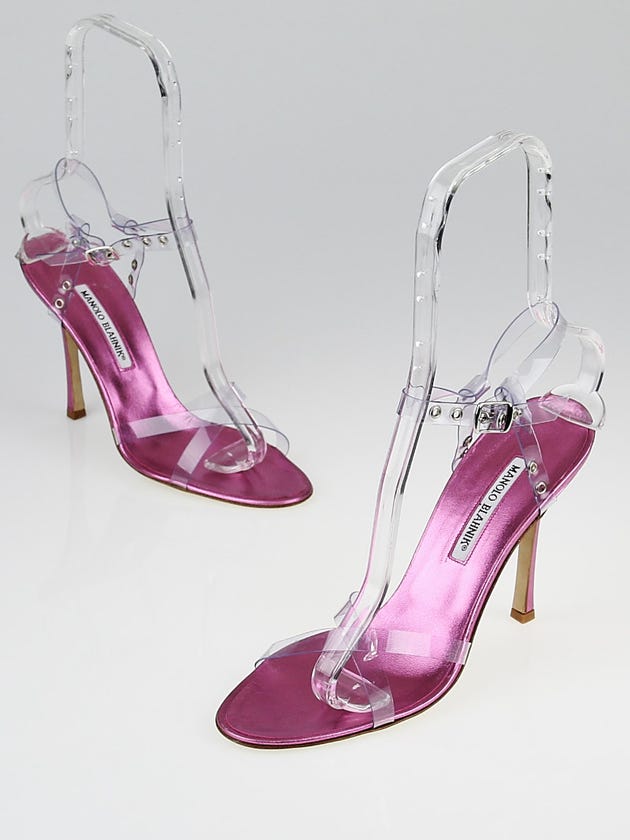 Manolo Blahnik Clear PVC Targisan Heels Size 9.5/40