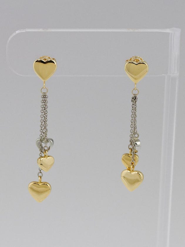 Tiffany & Co. 18k White and Yellow Gold Multi-Heart Drop Earrings