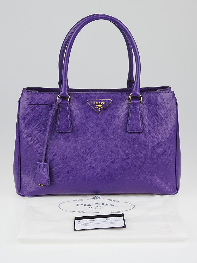 Prada Leather purse tote galleria Matinee Bag Pink dyed Tan beige purple  blue XL | eBay