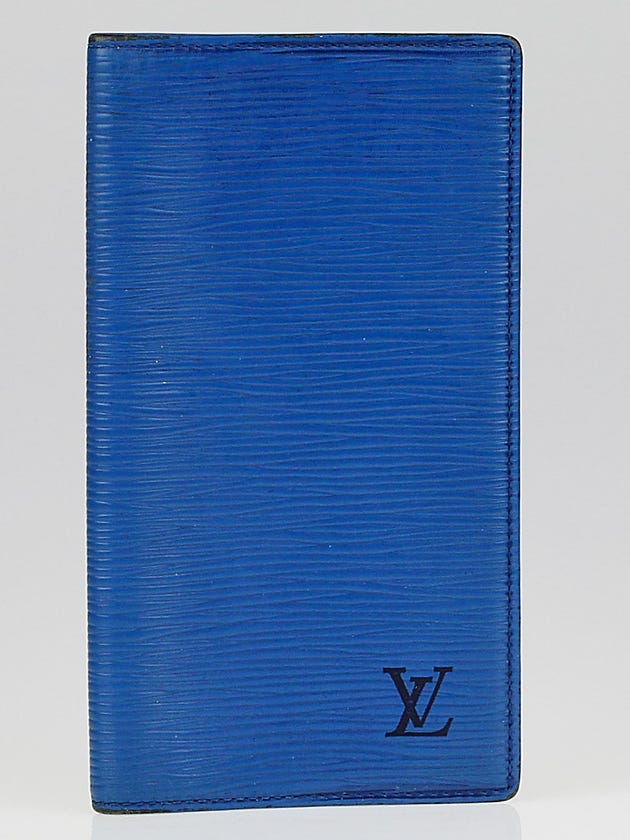 Louis Vuitton Toledo Blue Epi Leather Simple Checkbook Holder Wallet