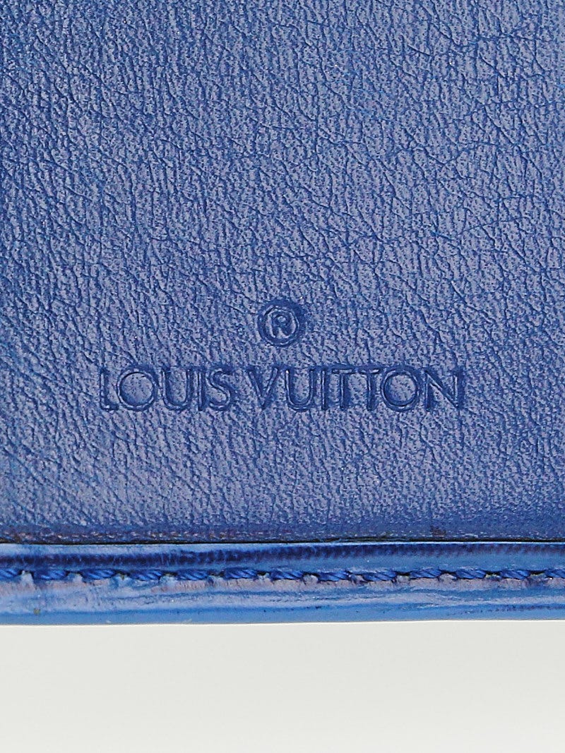 Authentic Louis Vuitton Blue Epi Leather Bifold Checkbook Long