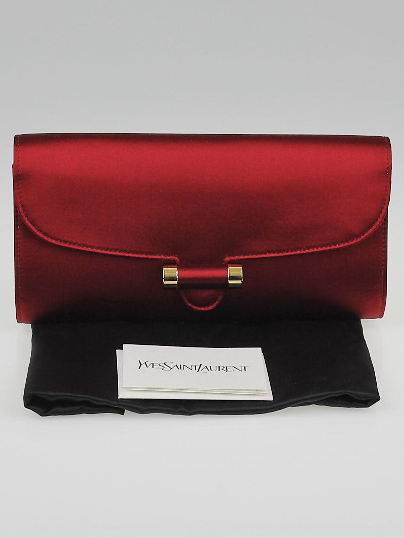 し*く様 yvesSantLaurent ビンテージSG 未使用超美品 Yves Saint Laurent Red Satin Sac Muse Clutch Bag | Yoogi's Closet