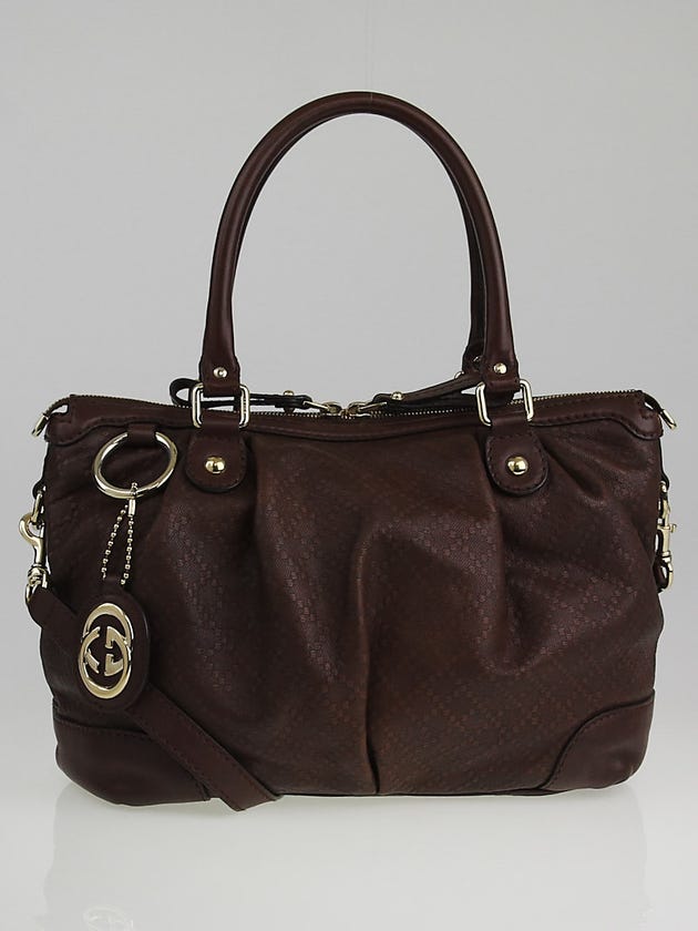 Gucci Brown Diamante Coated Canvas Sukey Tote Bag