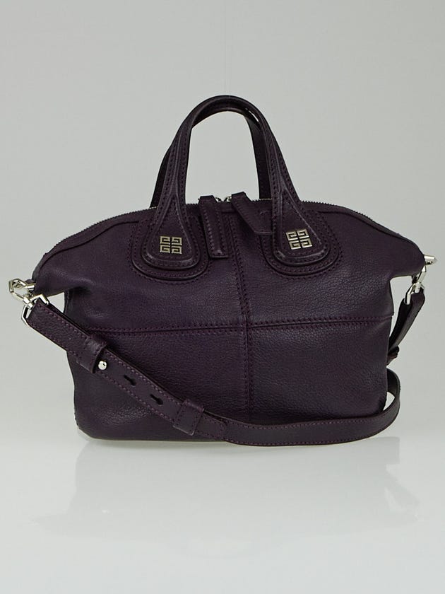 Givenchy Dark Purple Grained Leather Mini Nightingale Bag