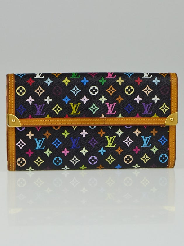 Louis Vuitton Black Monogram Multicolor Porte-Tresor International Wallet
