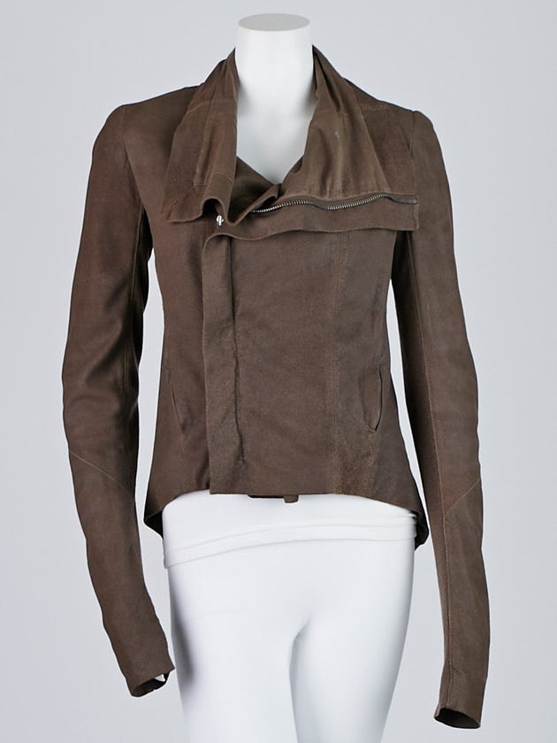 Rick Owens Dust Blister Lambskin Leather Biker Jacket Size 12/46
