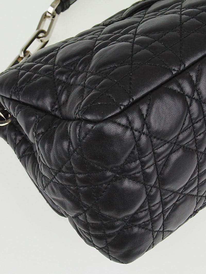 【Dior】Dior black cannage quilt canves★ショルダーバッグ Christian Dior Black Cannage Quilted Lambskin Leather Soft