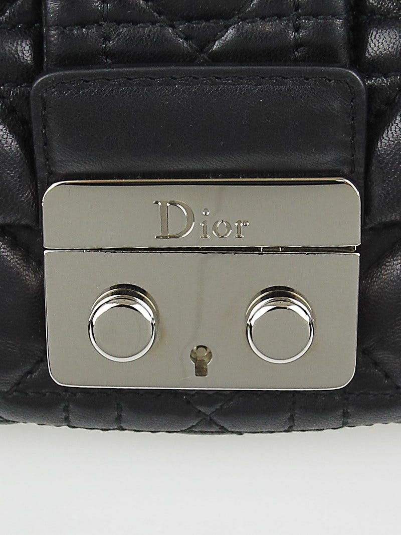 【Dior】Dior black cannage quilt canves★ショルダーバッグ Christian Dior Black Cannage Quilted Lambskin Leather Soft