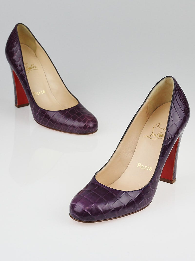 Christian Louboutin Purple Crocodile Simple 100 Pumps Size 6.5/37