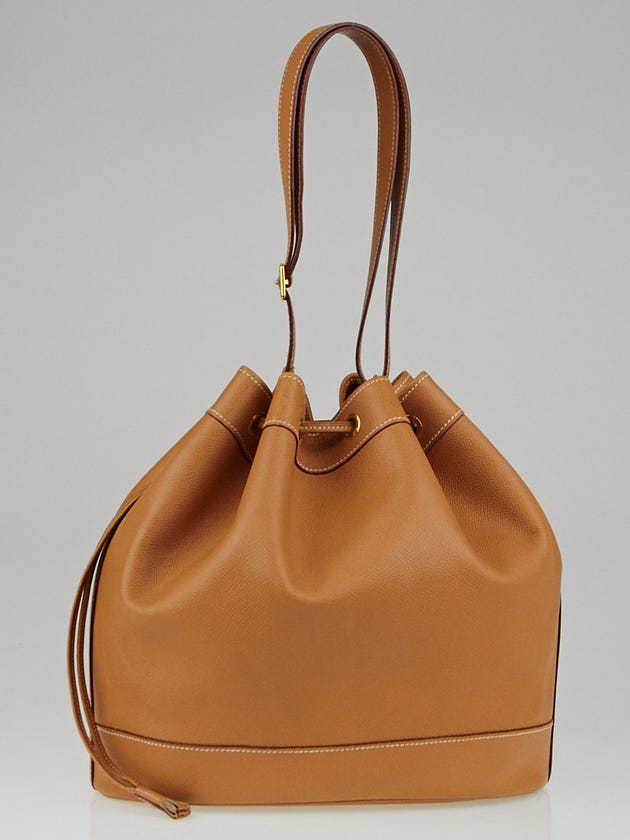 Hermes 28cm Gold Courchevel Leather Market Bag