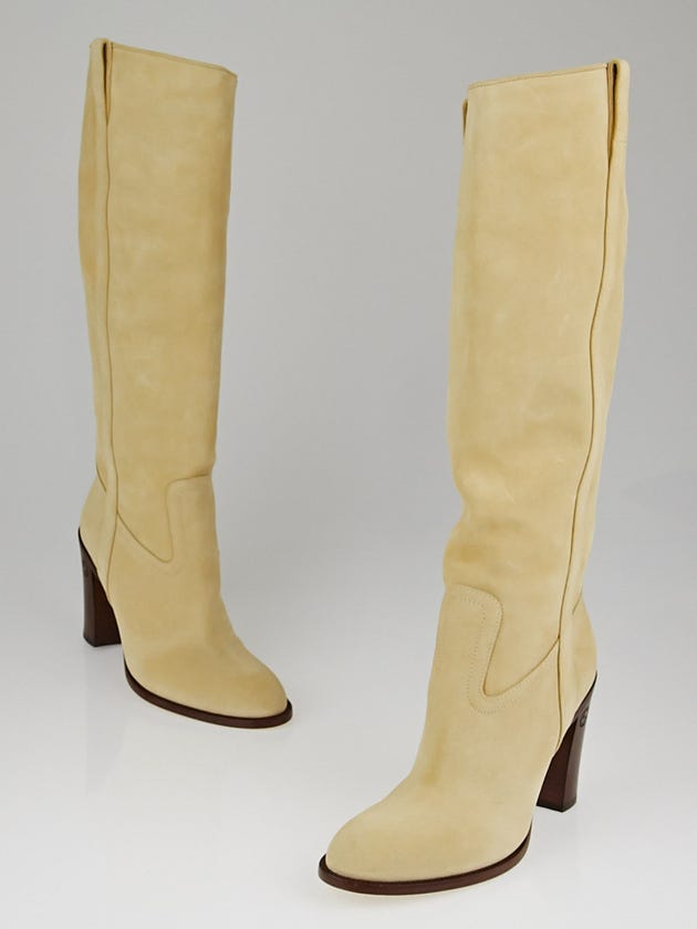 Gucci Soft Sand Suede Tall Boots Size 8.5B