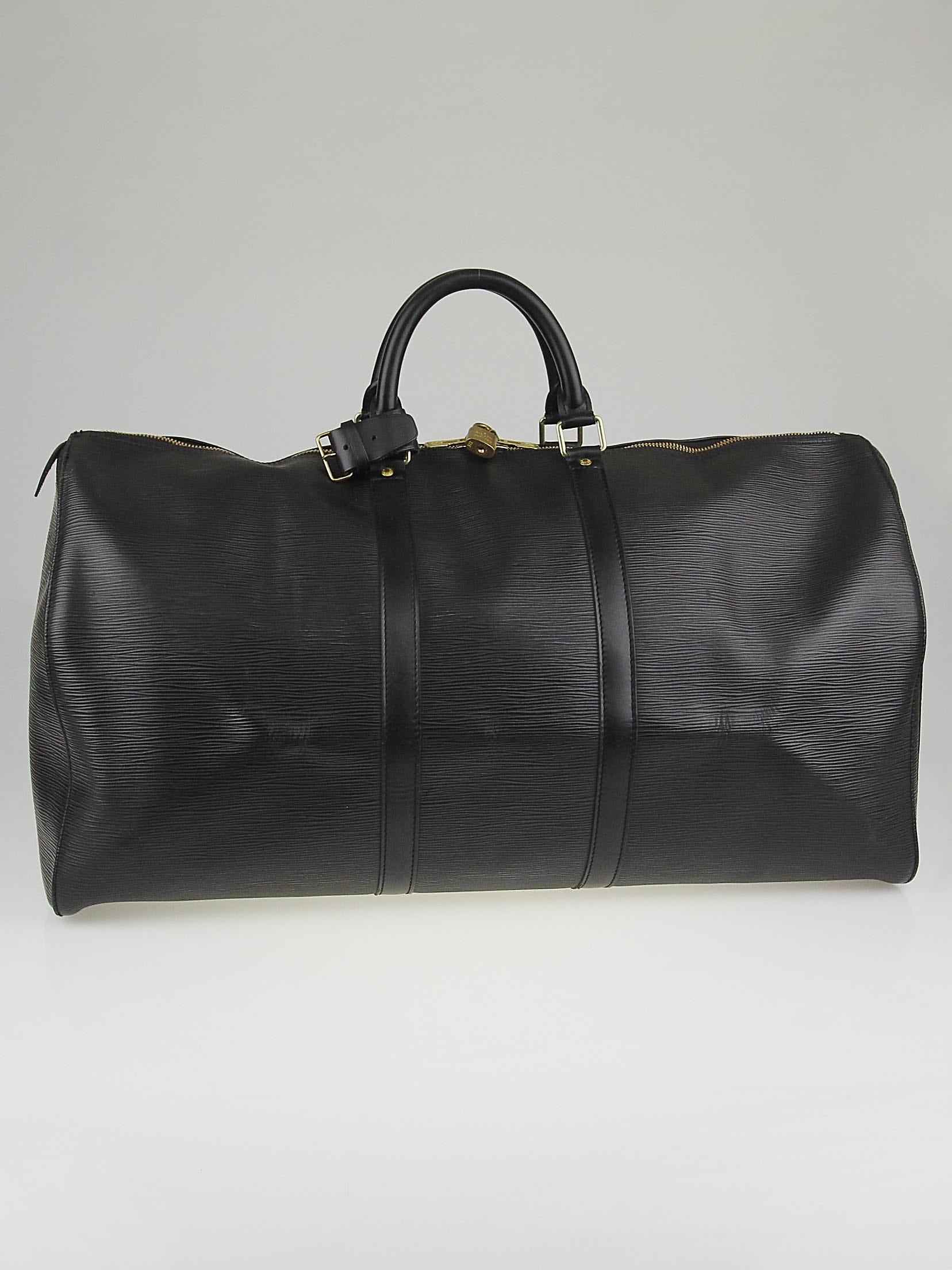 Louis Vuitton BLACK EPI LEATHER KEEPALL 55