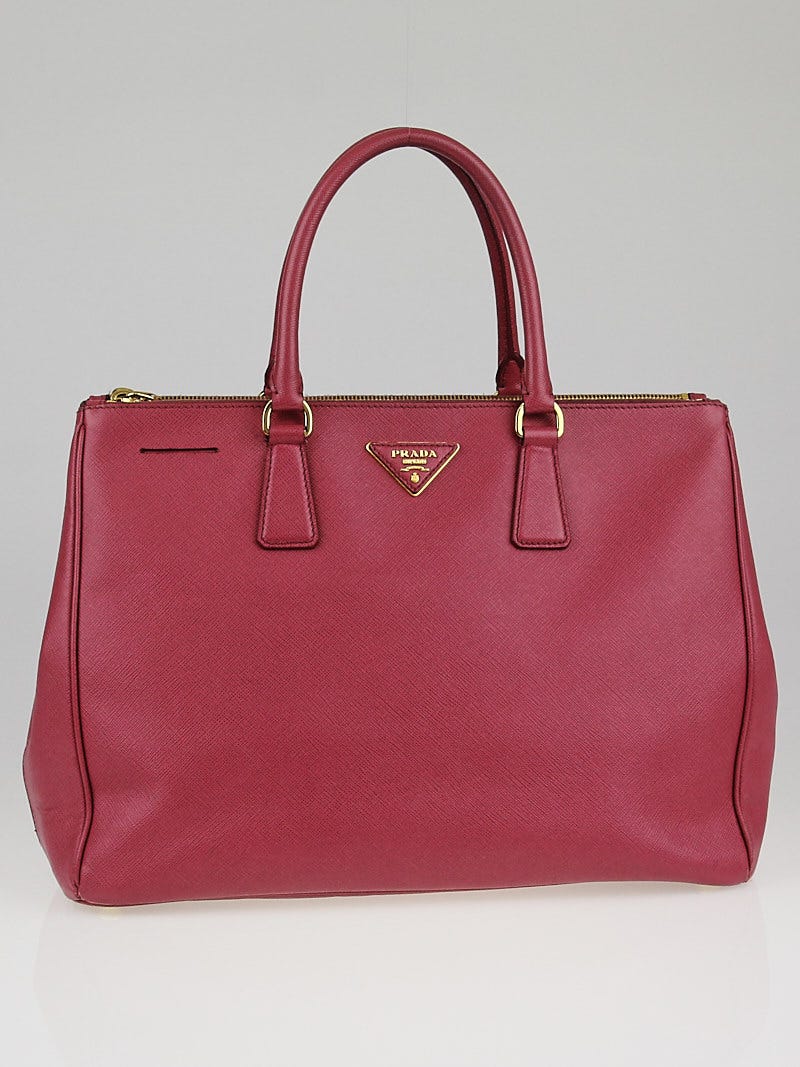 Prada Saffiano Lux Red Large Double Tote Bag