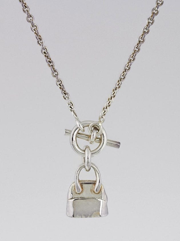 Hermes Sterling Silver Bolide Pendant Necklace