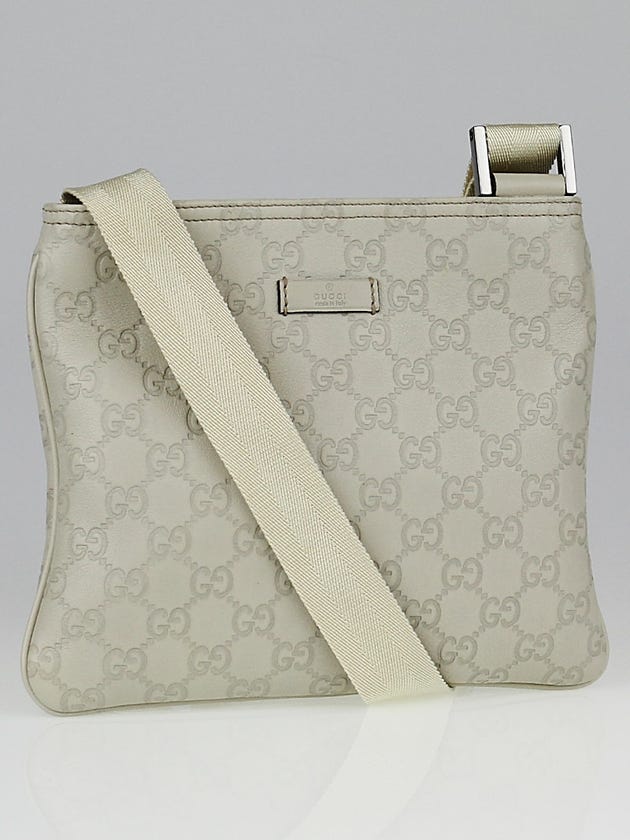Gucci White Guccissima Leather Messenger Bag