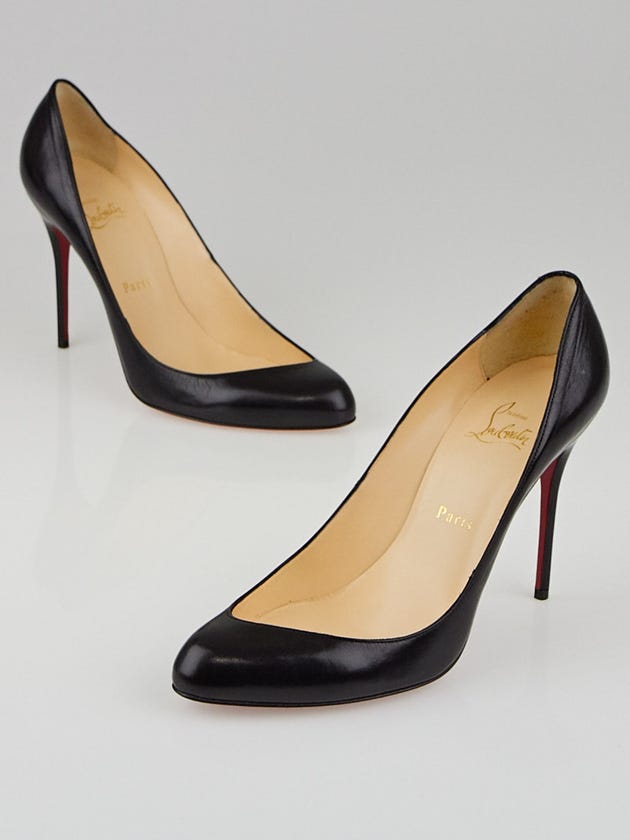 Christian Louboutin Black Leather Maudissima 100 Pumps Size 9/39.5