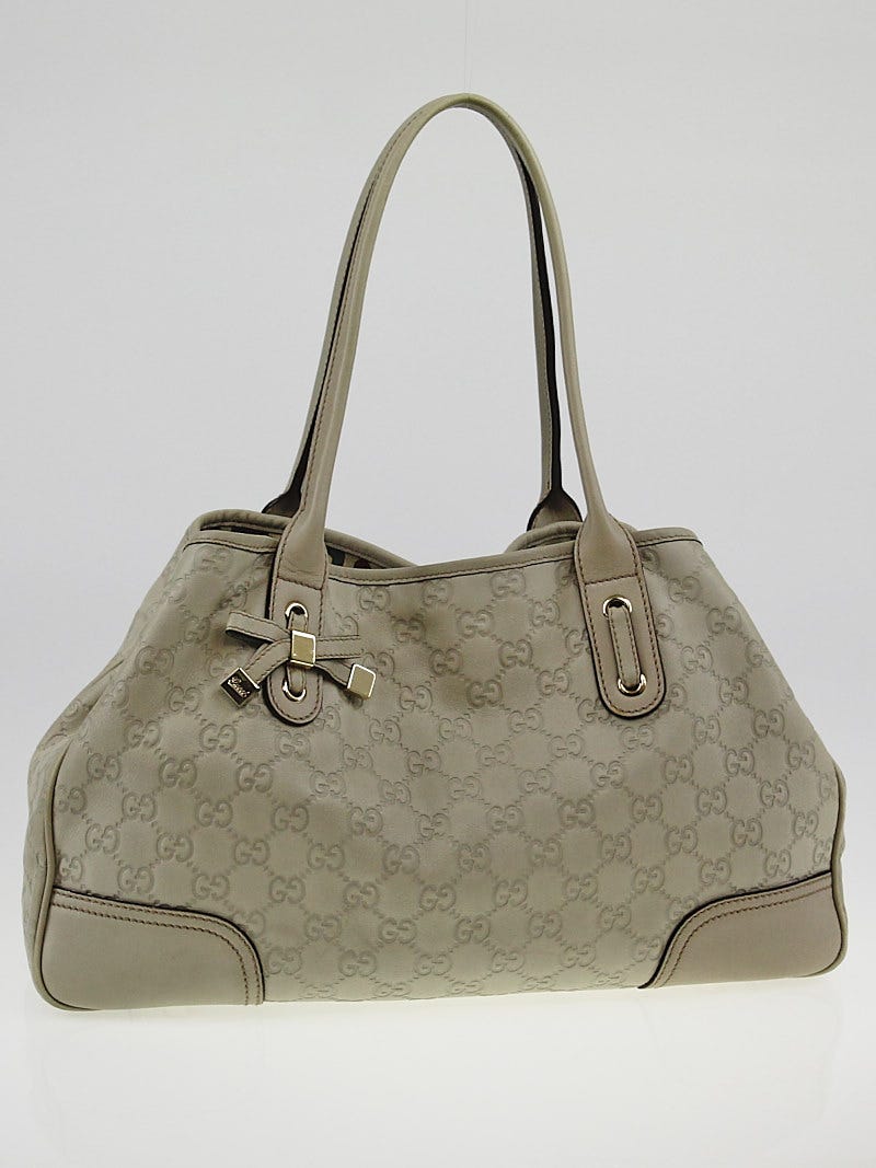 Gucci Dark White Guccissima Leather Princy Tote Bag