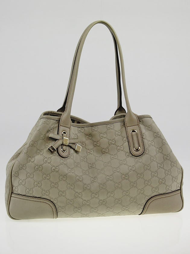 Gucci Dark White Guccissima Leather Princy Tote Bag