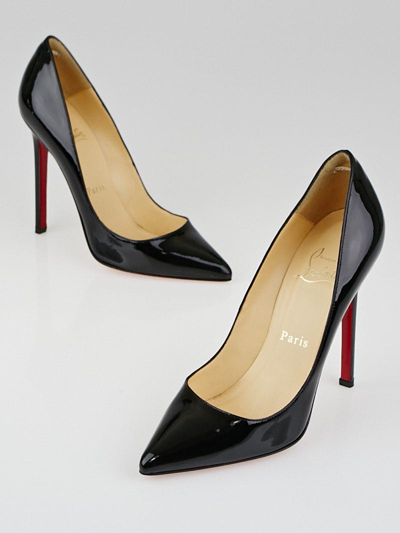 Christian Louboutin Black Patent Leather Pigalle 120 Pumps Size 4.5/35