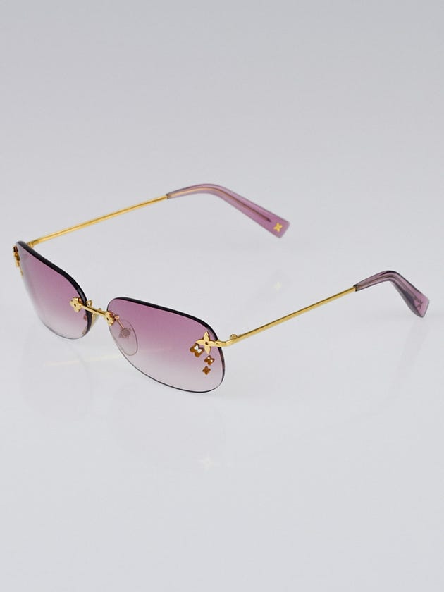 Louis Vuitton Purple Tint Rimless Desmayo Rectangle Sunglasses