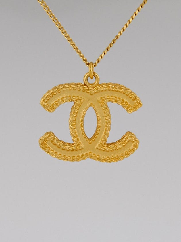 Chanel Goldtone CC Pendant Necklace