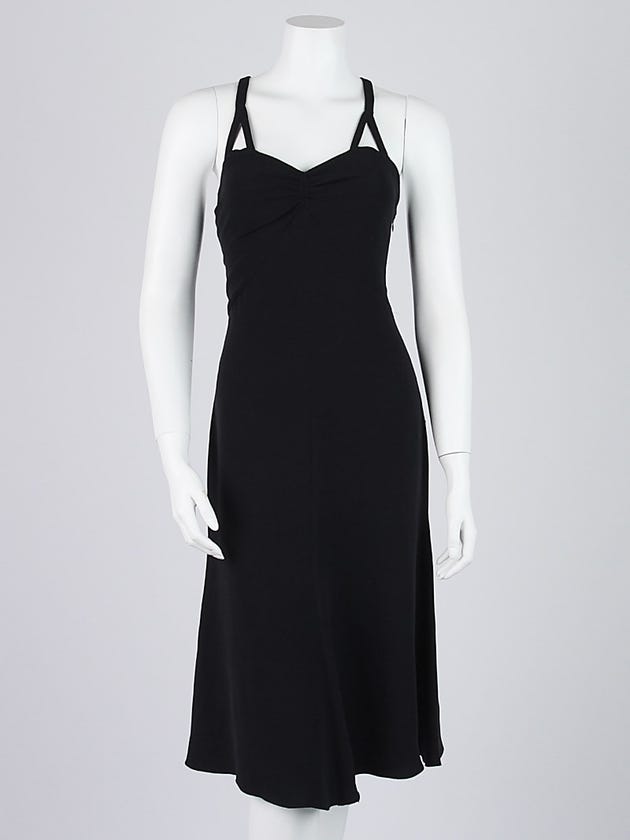 Armani Collezioni Black Silk Cross-Back Dress Size 6