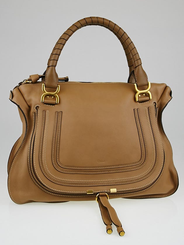 Chloe Nut Leather Large Marcie Satchel Bag