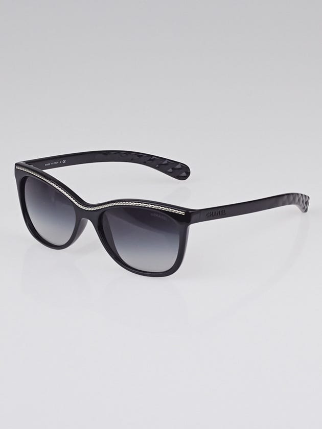 Chanel Black Frame Cat-Eye Chain Sunglasses 6041