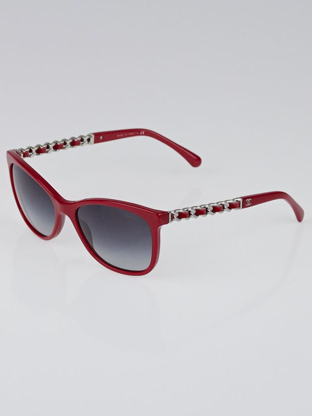 Chanel Red Frame Wayfarer Chain CC Sunglasses- 5260-Q