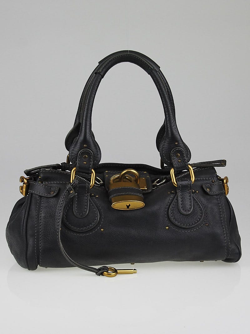 Chloe Dark Teal Leather Medium Paddington Satchel Bag