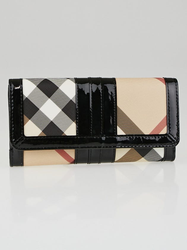 Burberry Supernova Check Coated Canvas Classic ID Continental Wallet
