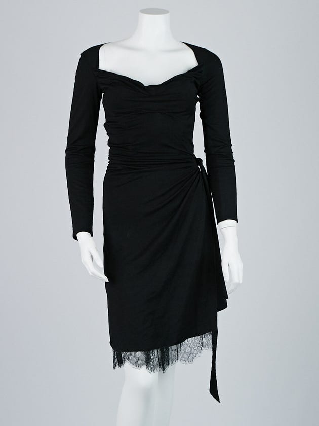Louis Vuitton Black Wool Lace Corset Long Sleeve Dress Size 6/38 | Yoogi's Closet Louis Vuitton Black Wool Lace Corset Long Sleeve Dress Size 6/38 | Yoogi's Closet