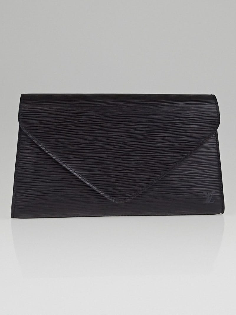 Louis Vuitton Black Epi Leather Art Deco Envelope Clutch.