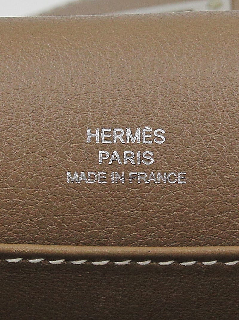 Hermes Etoupe Swift Leather Palladium Plated Kelly Pochette Bag - Yoogi's  Closet