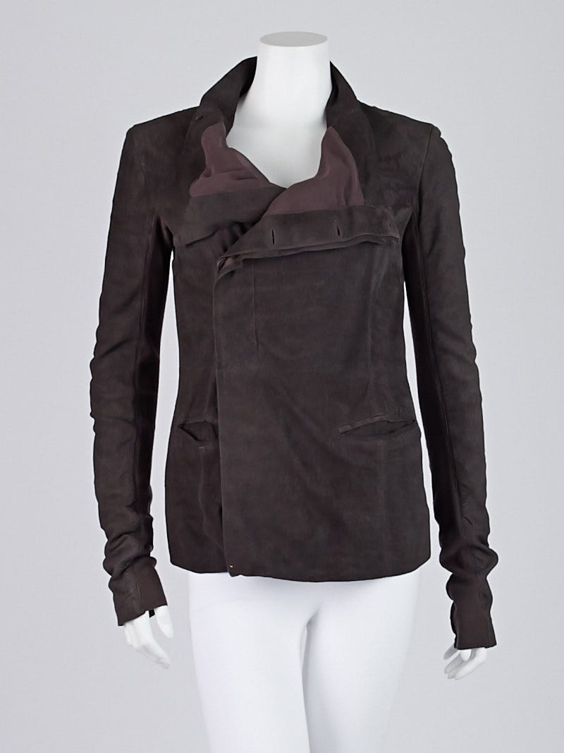 Rick Owens Koolaid Blister Brushed Lambskin Leather Biker Jacket Size 8/42