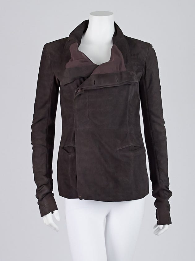Rick Owens Koolaid Blister Brushed Lambskin Leather Biker Jacket Size 8/42