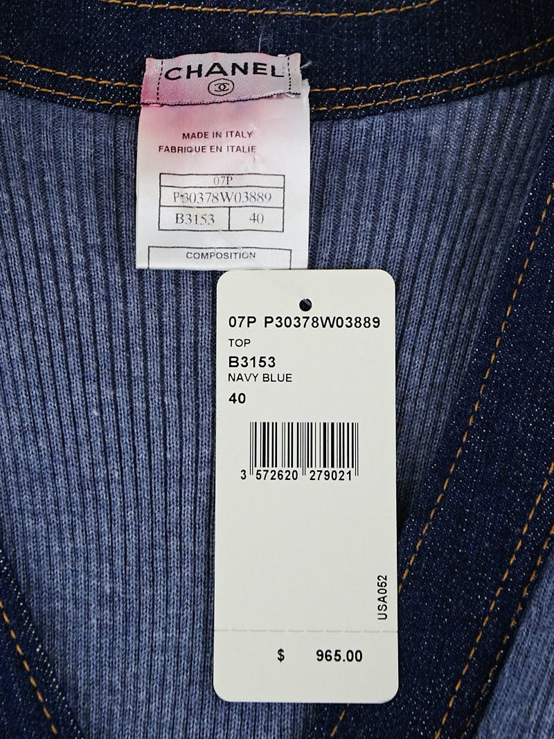 Vest Chanel Blue size 40 FR in Cotton - 33279612