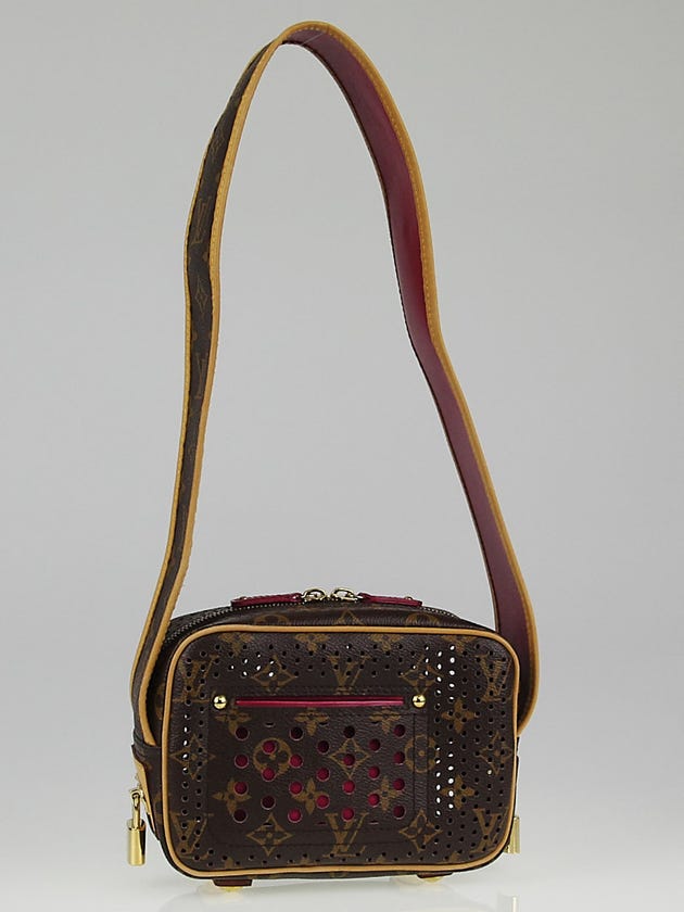 Louis Vuitton Limited Edition Fuchsia Monogram Perforated Mini Trocadero Bag